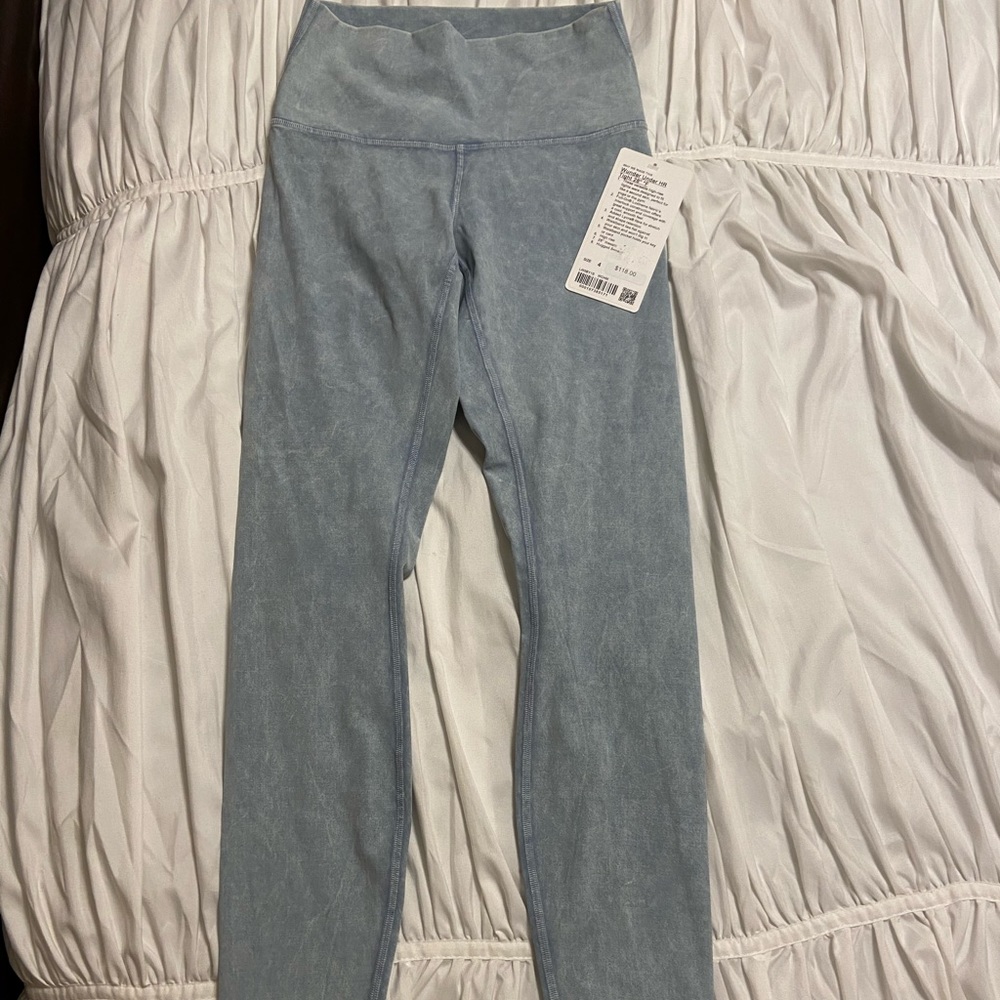 Lululemon Acid-Washed Blue Wunder Under Leggings